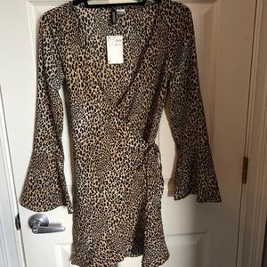 NWT Cheetah Print Wrap Dress